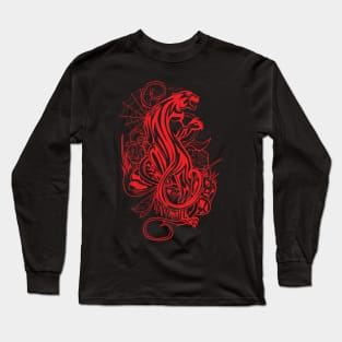 Panther - Red Long Sleeve T-Shirt